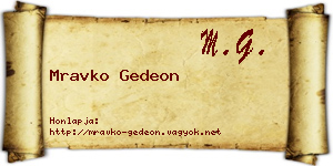 Mravko Gedeon névjegykártya